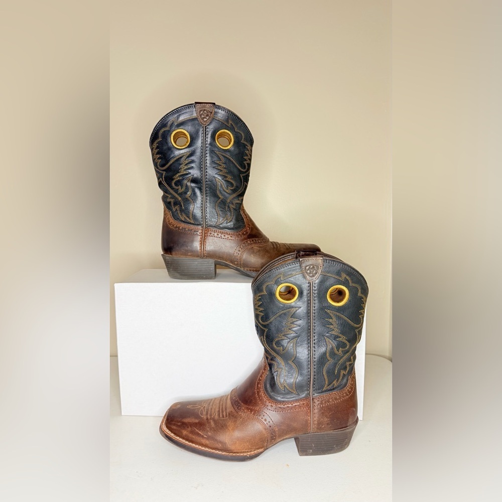 Brown and Black Western Boots Sz 5.5